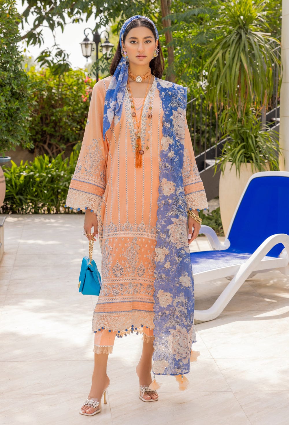 ADAN LIBAS ADL5257 CHIKANKARI UNSTITCHED 3-PIECE SUIT