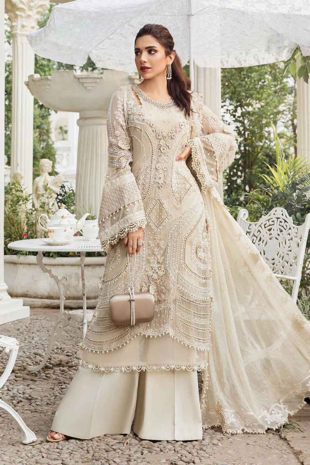 MARIA B 3PC UNSTITCHED HEAVY EMBROIDERED SUIT