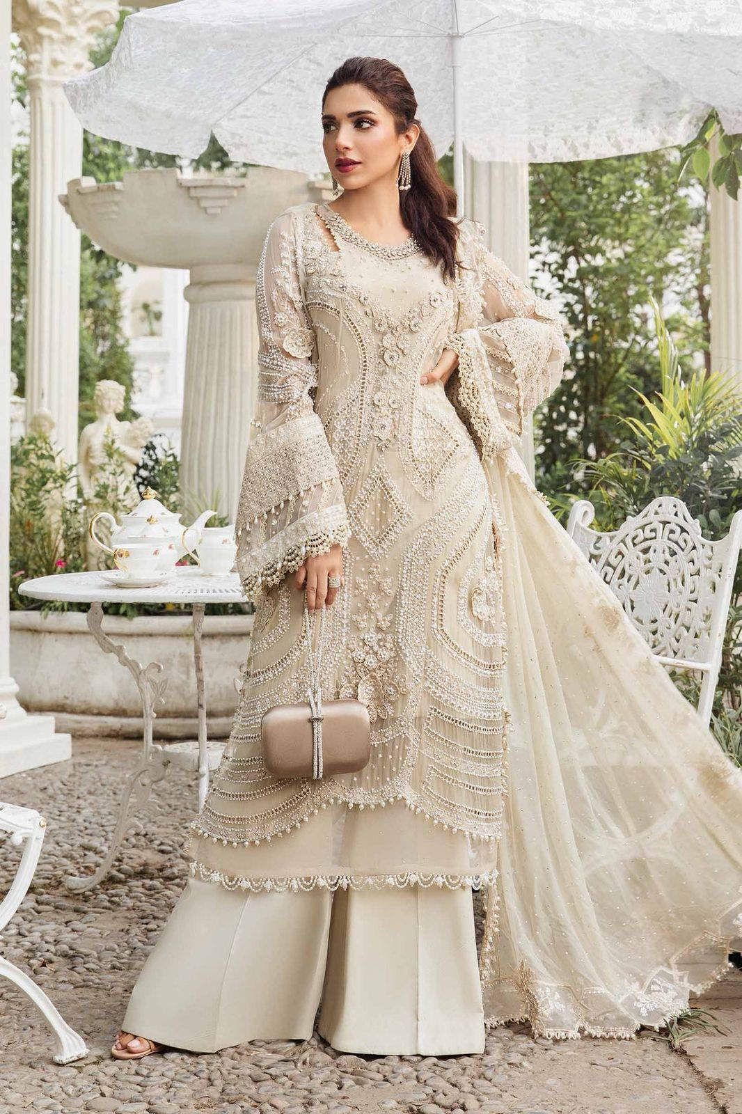 MARIA B 3PC UNSTITCHED HEAVY EMBROIDERED SUIT