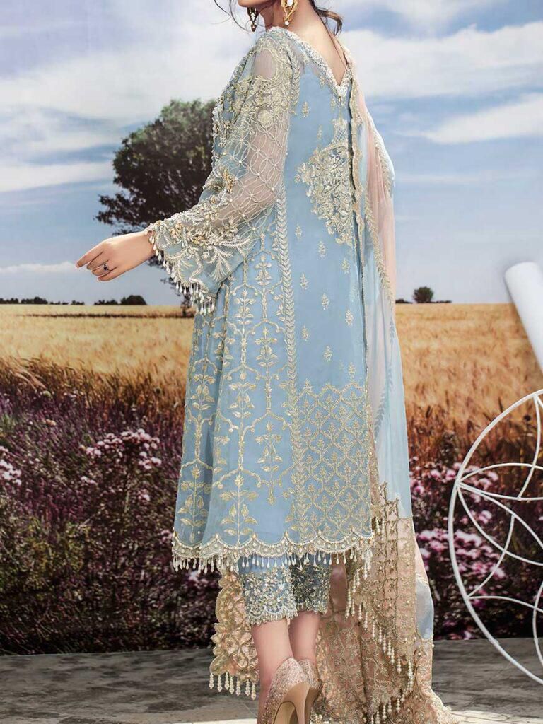 AGHA NOOR 3PC UNSTITCHED HEAVY EMBROIDERED SUIT