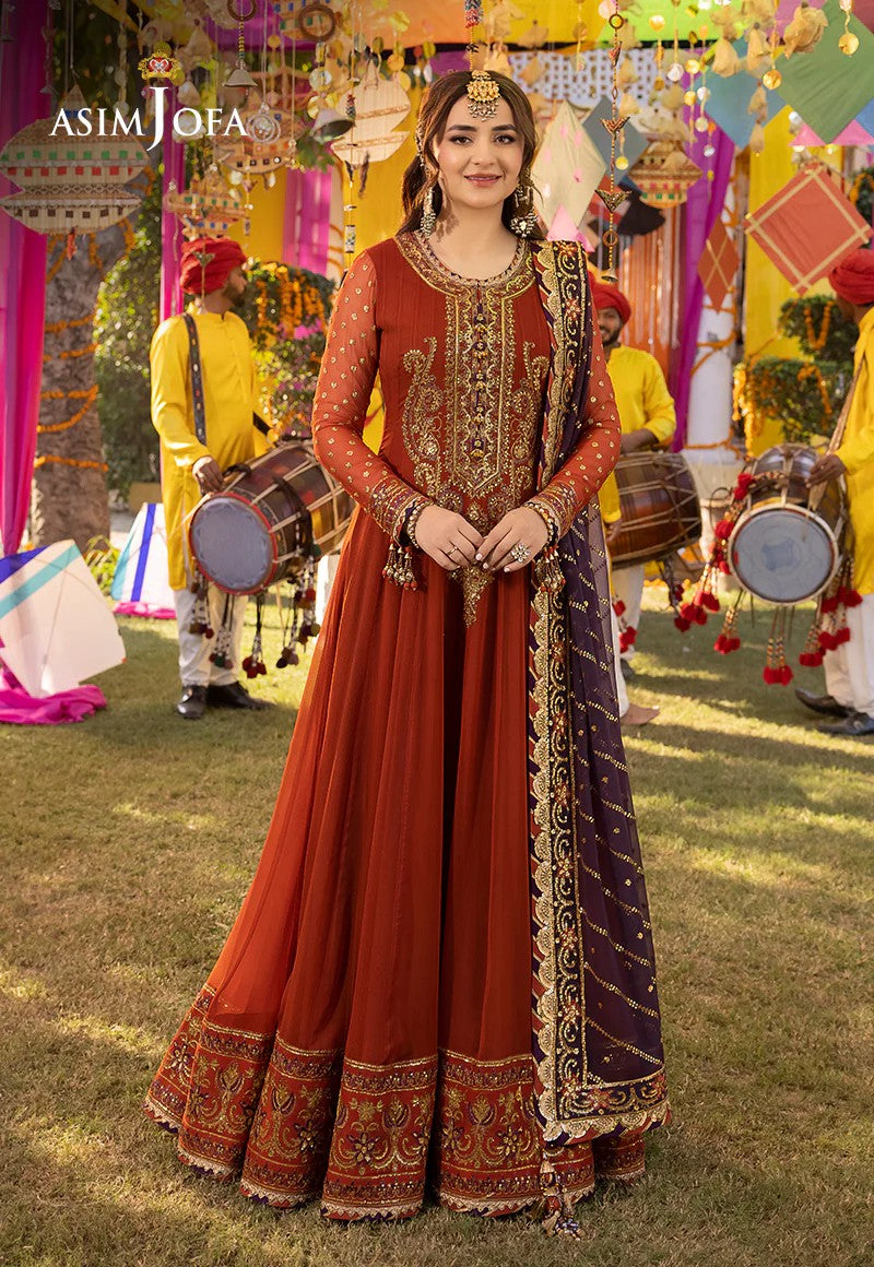 ASIM JOFA UNSTITCHED 3PC LUXURY CHIFFON FROCK