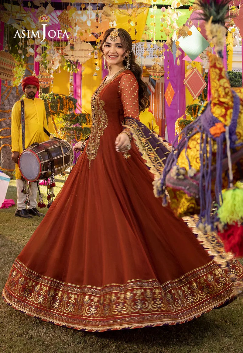 ASIM JOFA UNSTITCHED 3PC LUXURY CHIFFON FROCK