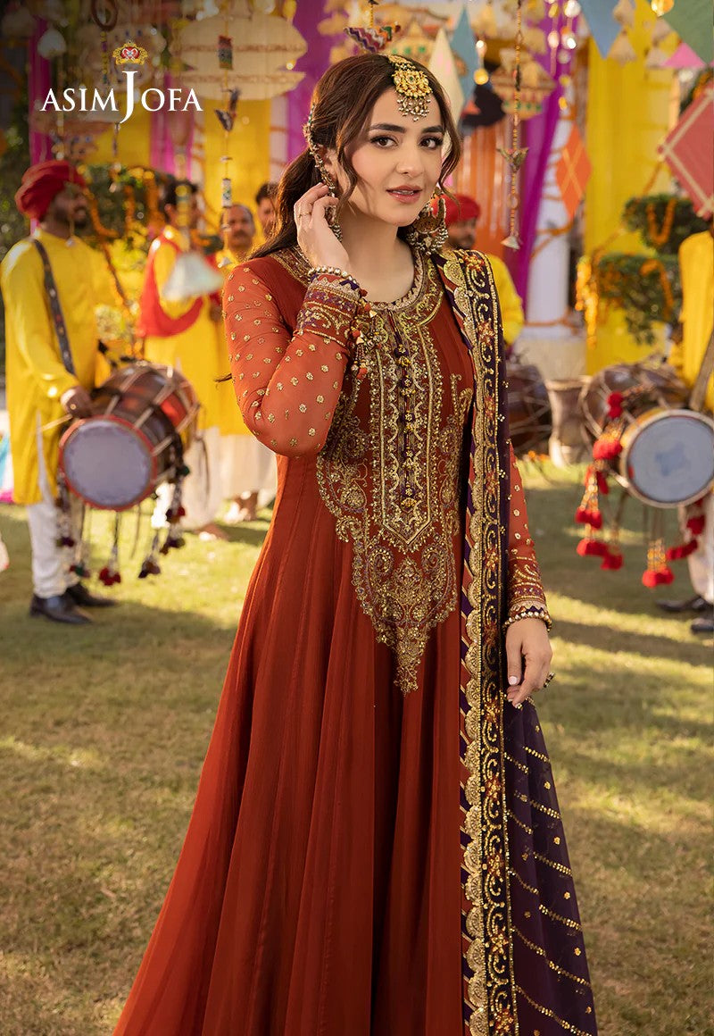 ASIM JOFA UNSTITCHED 3PC LUXURY CHIFFON FROCK