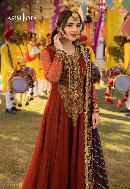 ASIM JOFA UNSTITCHED 3PC LUXURY CHIFFON FROCK