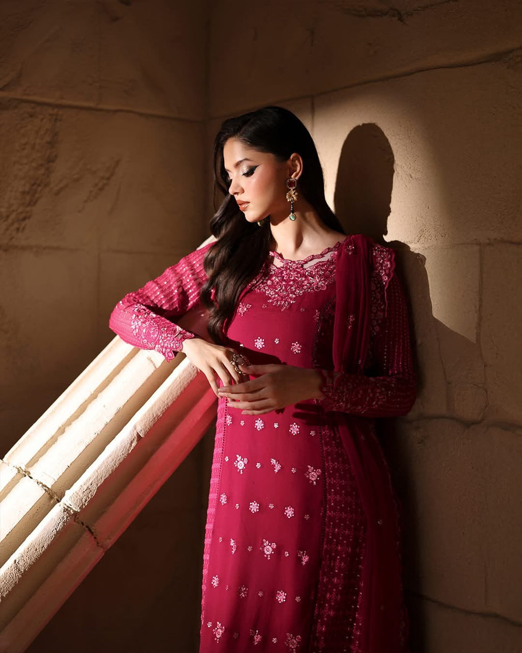 AHMOZI PRESENTING AZURE  – 3-PC UNSTITCHED SUIT