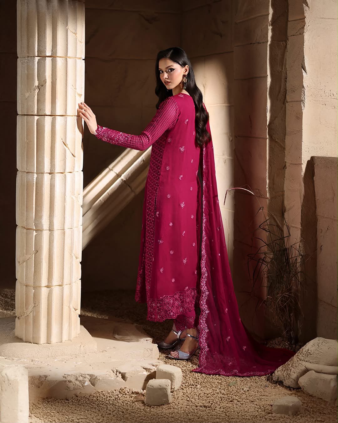 AHMOZI PRESENTING AZURE  – 3-PC UNSTITCHED SUIT