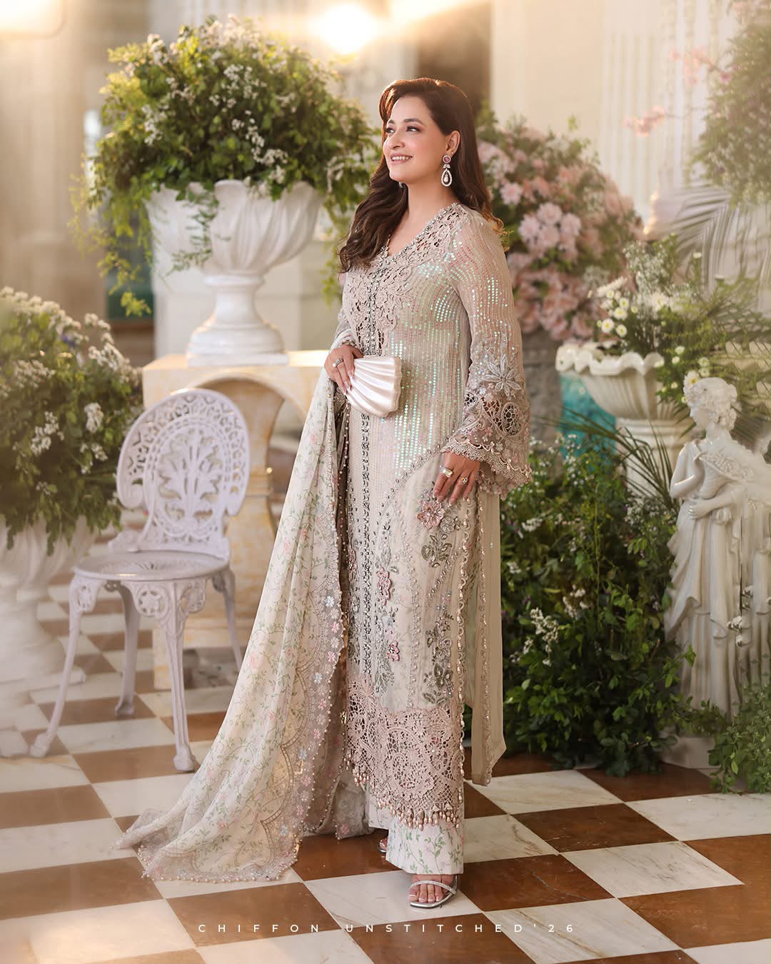 MARIA B 3PC UNSTITCHED CHIFFON EMBROIDERED