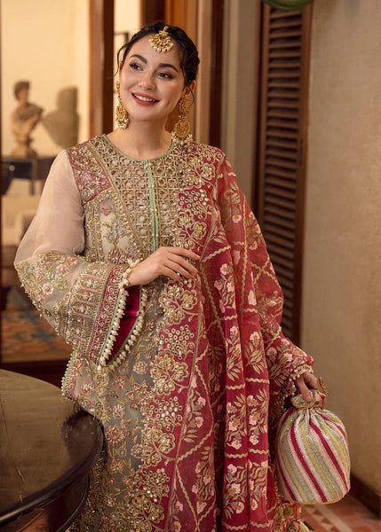 CRIMSON 3PC UNSTITCHED HEAVY EMBROIDERED SUIT