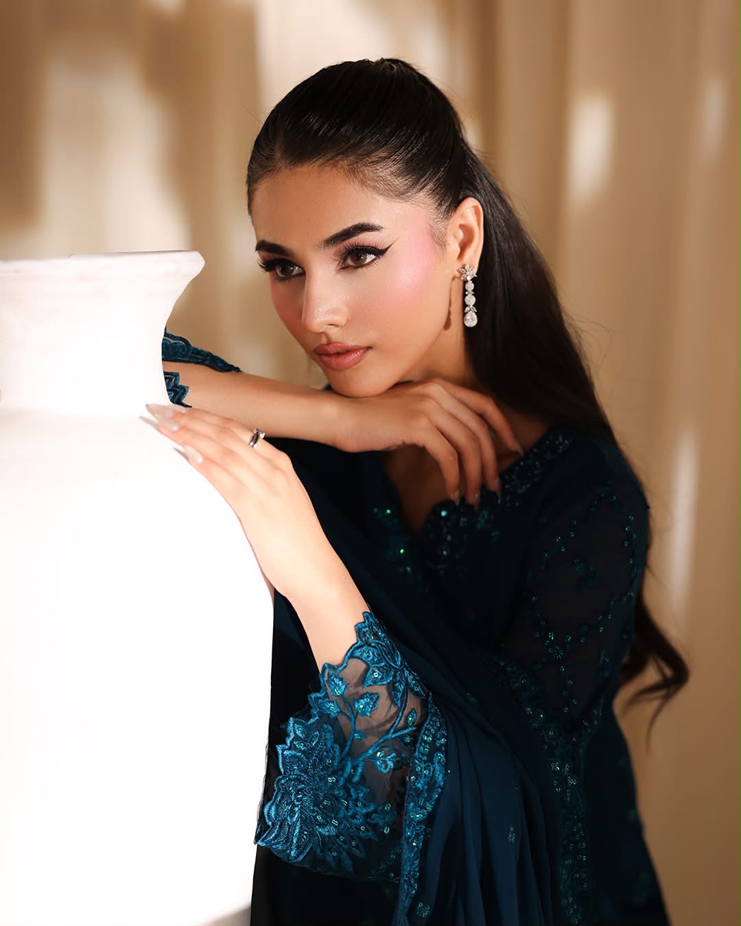 AZURE UNSTITCHED 3PC LUXURY EMBROIDERY SUIT