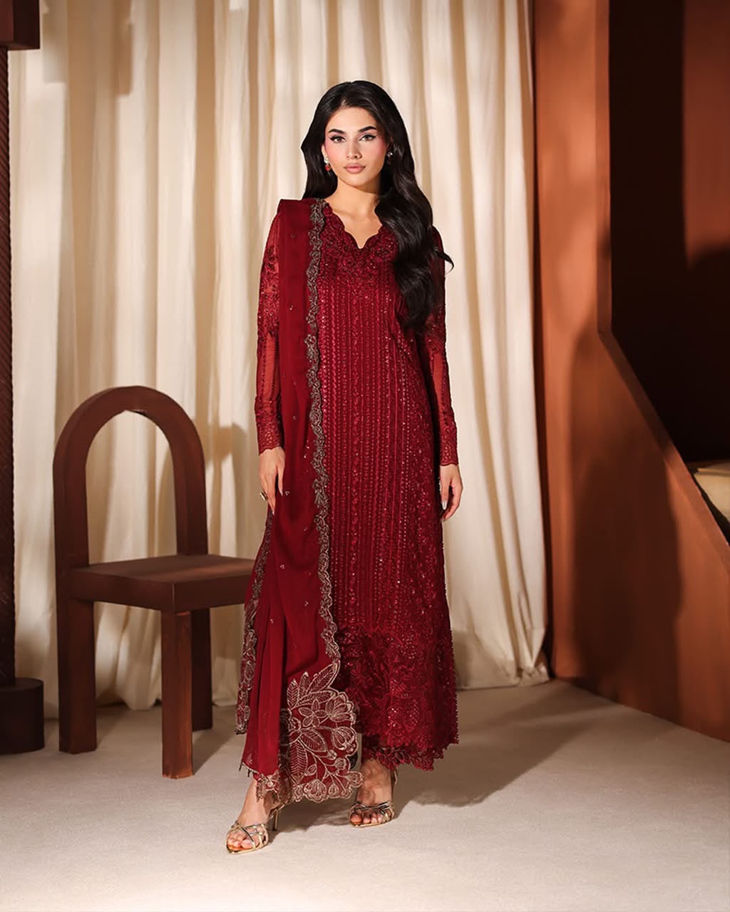 AZURE UNSTITCHED 3PC LUXURY EMBROIDERY SUIT