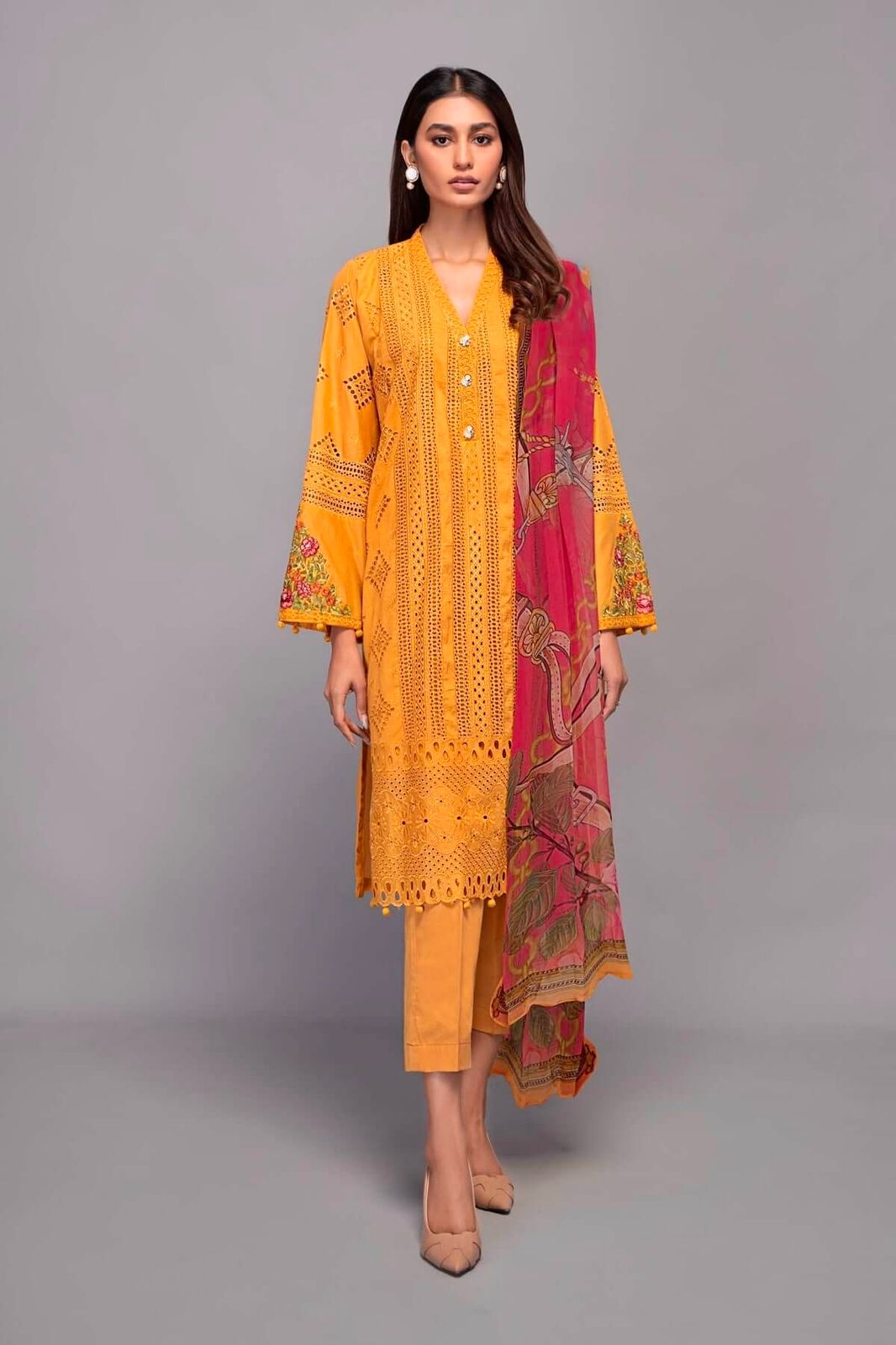 MARIA B 3PC UNSTITCHED SOFT COTTON CHIKANKARI COLLECTION