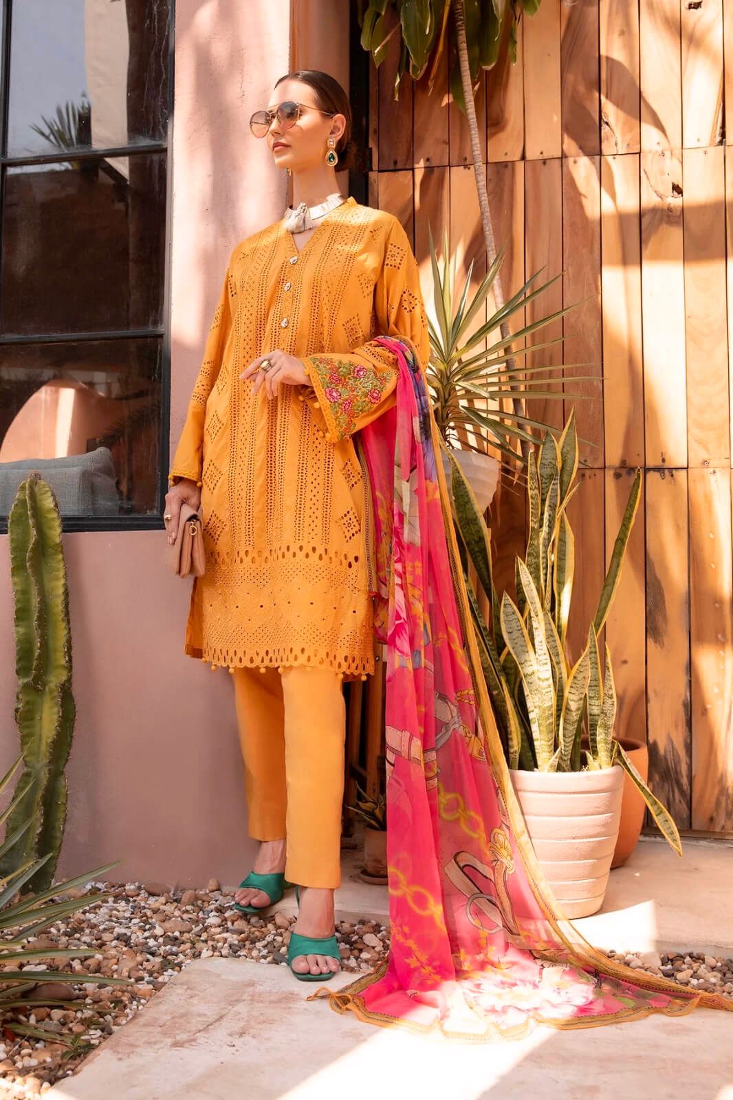 MARIA B 3PC UNSTITCHED SOFT COTTON CHIKANKARI COLLECTION