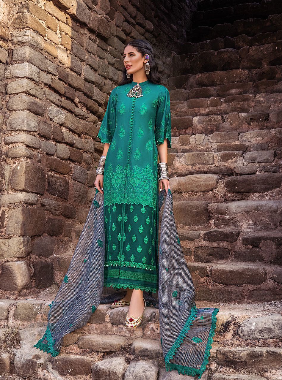 ZAINAB CHOTTANI  3PC UNSTITCHED LUXURY EMBROIDERY SUIT