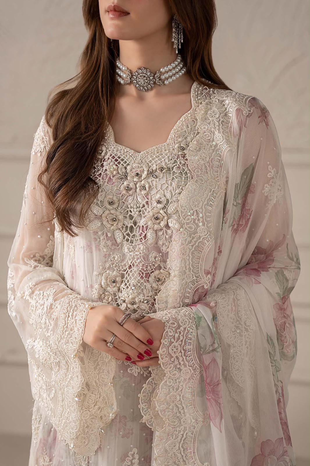 MARIA B LUXURY CHIFFON EMBROIDERED 3 PC UNSTITCHED