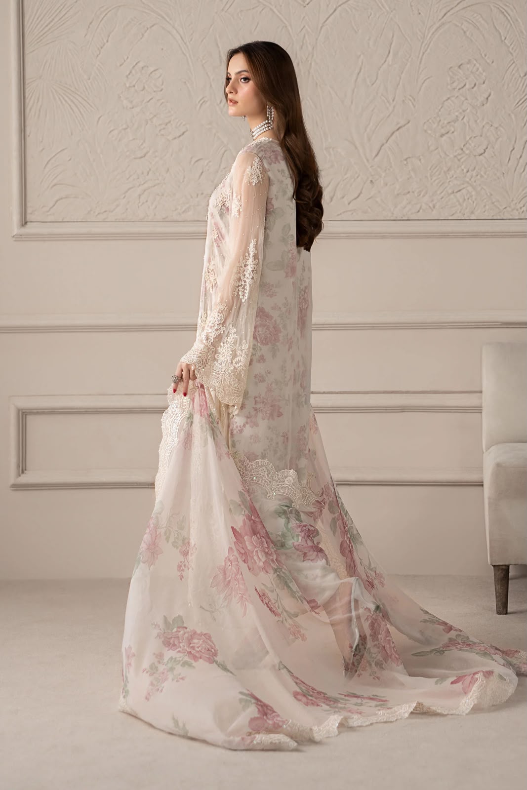 MARIA B LUXURY CHIFFON EMBROIDERED 3 PC UNSTITCHED