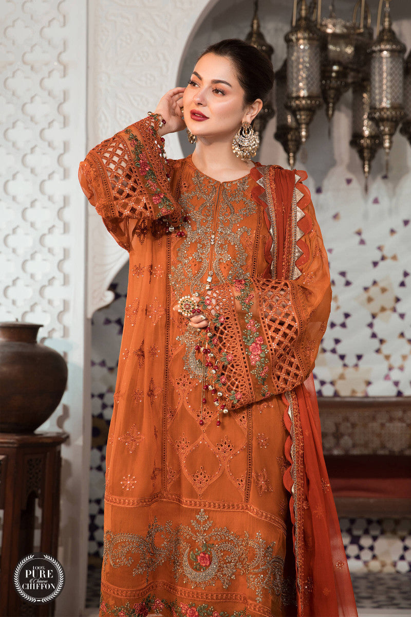 MARIA B MPC-21-101-RUST AND OLIVE GREEN UNSTITCHED