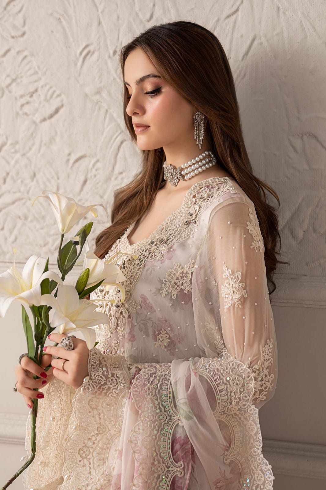 MARIA B LUXURY CHIFFON EMBROIDERED 3 PC UNSTITCHED