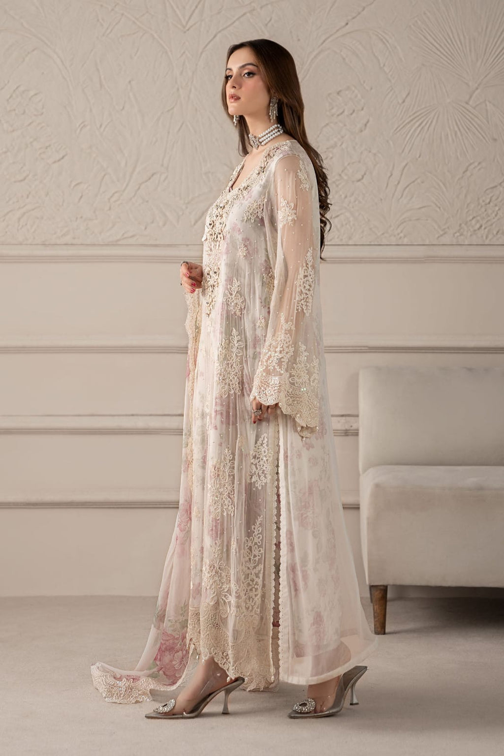 MARIA B LUXURY CHIFFON EMBROIDERED 3 PC UNSTITCHED