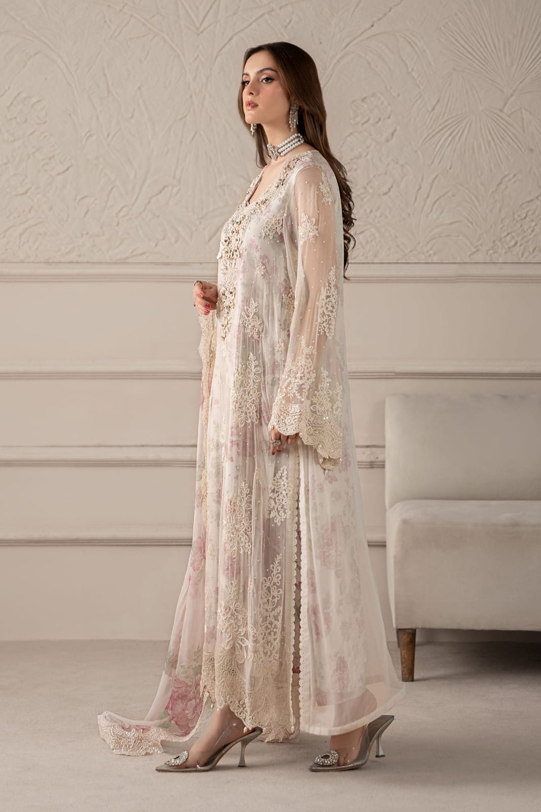 MARIA B LUXURY CHIFFON EMBROIDERED 3 PC UNSTITCHED